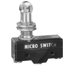 Honeywell BZ-2RQ18-A2 Large Basic Switch - SPDT, 15A, 125V w/High Overtravel Plunger Roller Actuator & Screw Termination