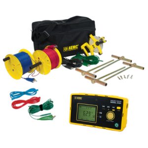 AEMC Instruments 2135.59 - 6424 3-Point Digital Ground Resistance Tester - 50k Ohm, ACA & AC/DCV Measurement & Memory w/300 ft KIT