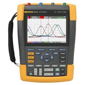 Fluke Electronics FLUKE-190-204/AMS Digital Scopemeter - 200 MHz, 4-Ch w/2.5 GS/s (2ch) & 1.25 GS/s (4ch) per ch. w/Carrying Case + FlukeView"